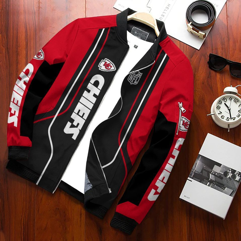Kansas City Chiefs Bomber Jacket | NFL Team Jacket for Men & Women | Football Fan Gift