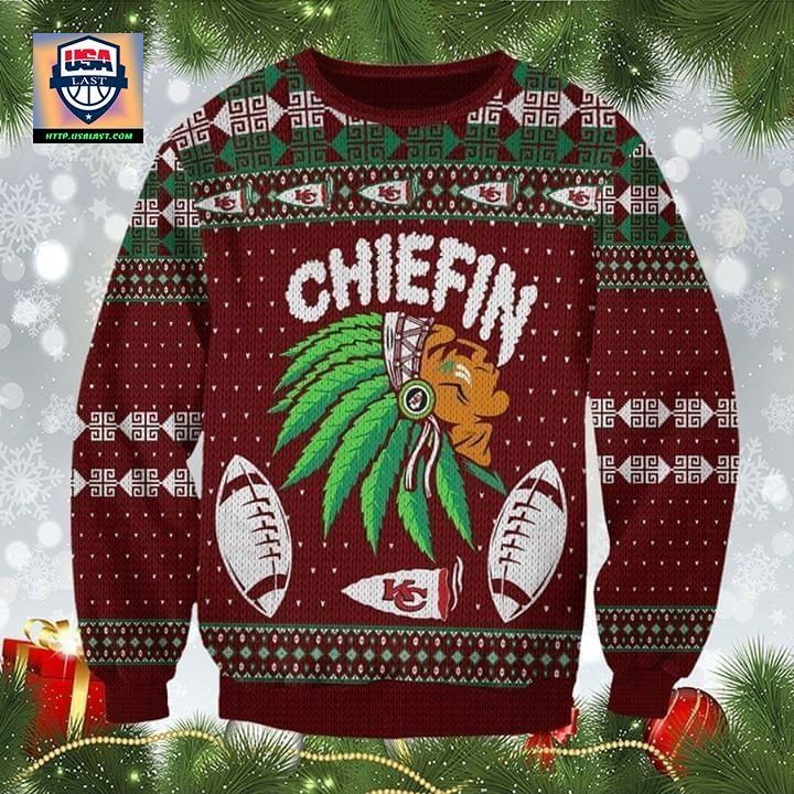 Kansas City Chiefs Chiefin Ugly Christmas 3D Printed Sweater 3D 3D Graphic Printed
