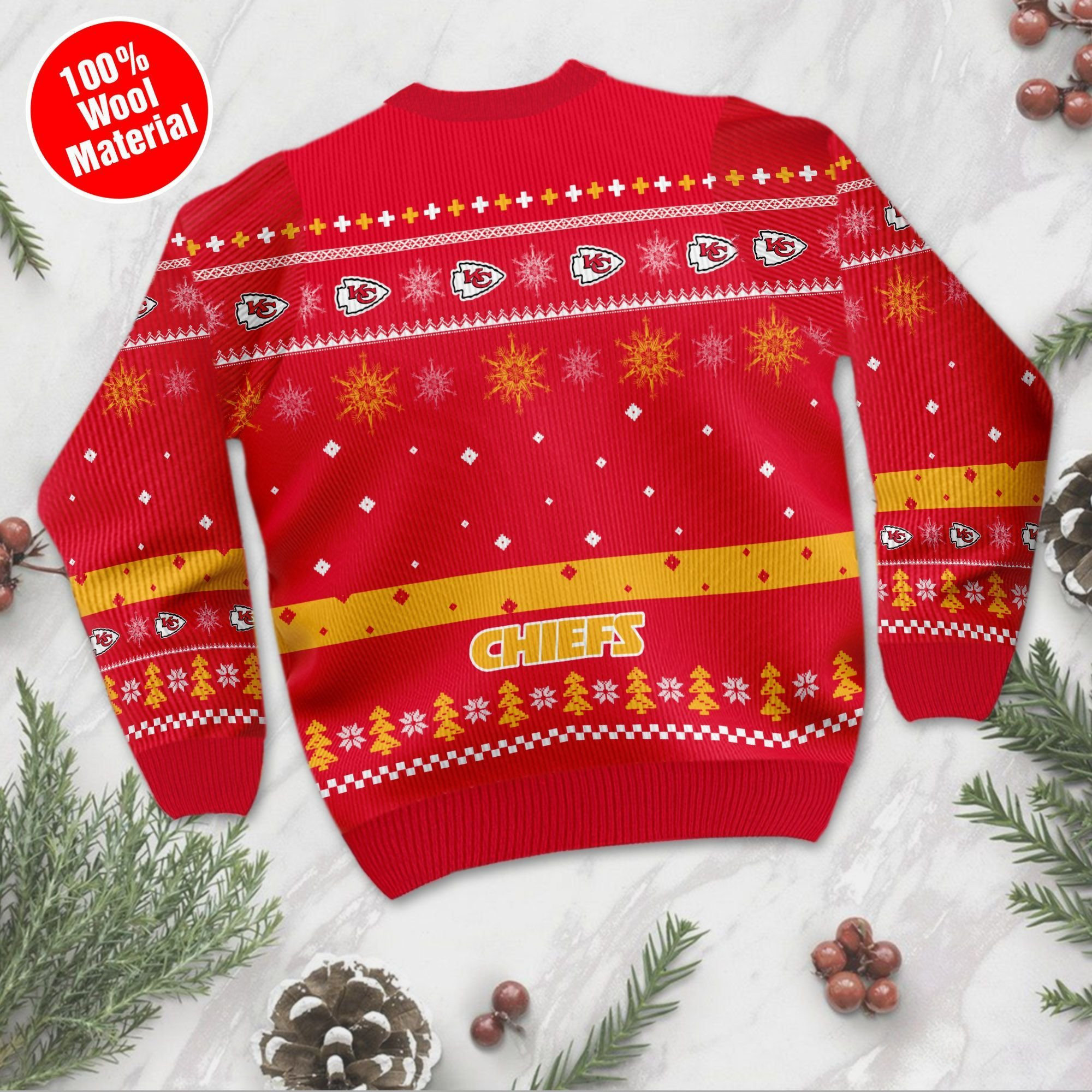 Kansas City Chiefs Funny Charlie Brown Peanuts Snoopy Ugly Christmas Sweater, Perfect Holiday Gift - Image 3