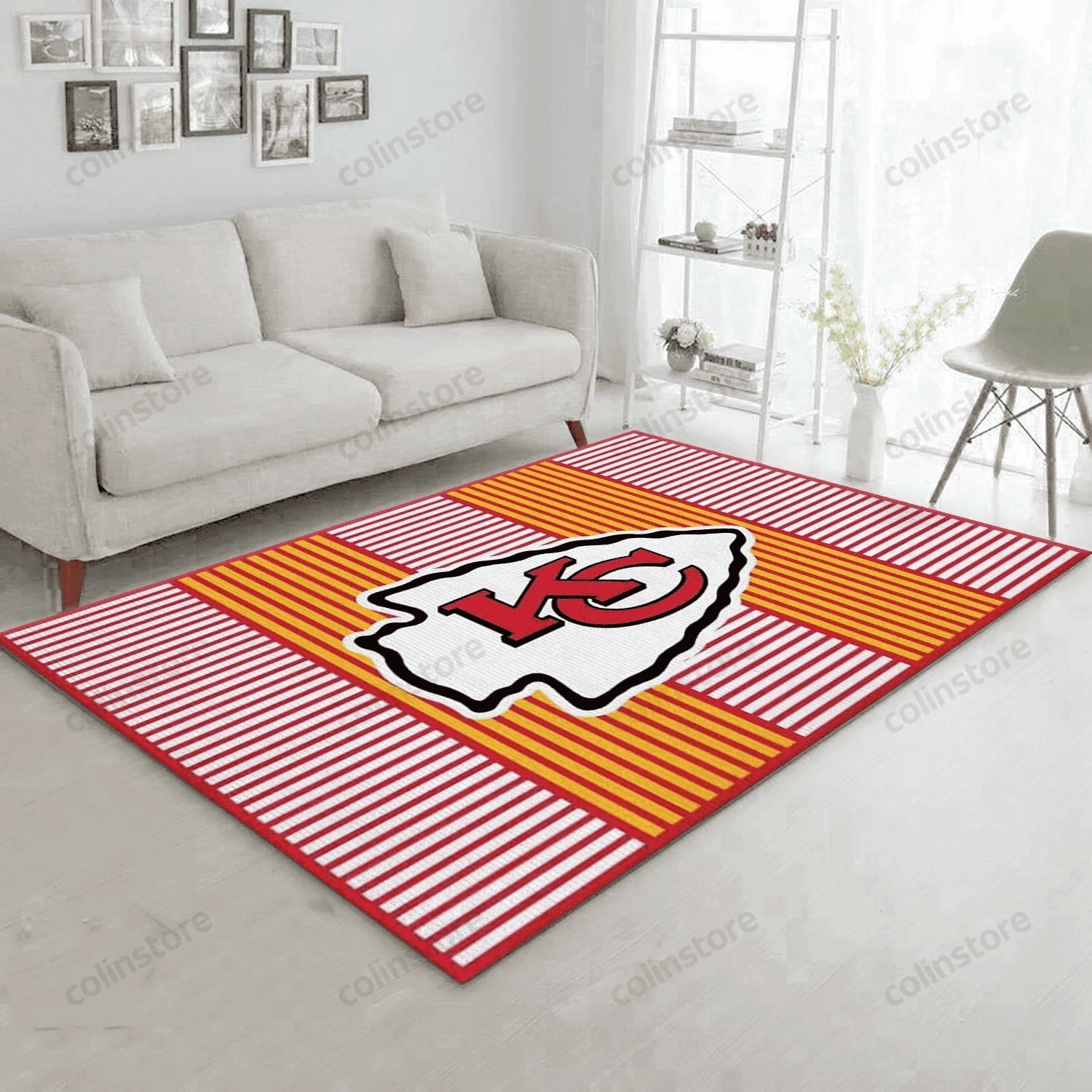 Kansas City Chiefs Imperial Champion Rug Rectangle Area Rug – Full Print Carpet For Living Room & Bedroom Home Decor