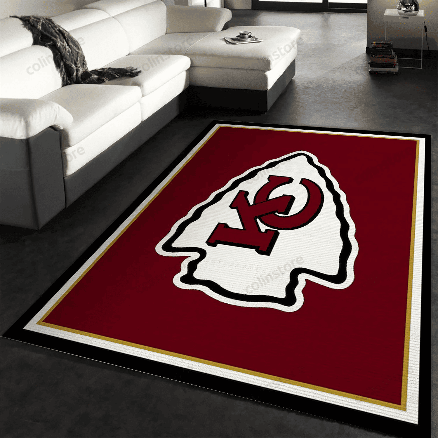 Kansas City Chiefs Imperial Spirit Rug Rectangle Area Rug – Full Print Carpet For Living Room & Bedroom Home Decor