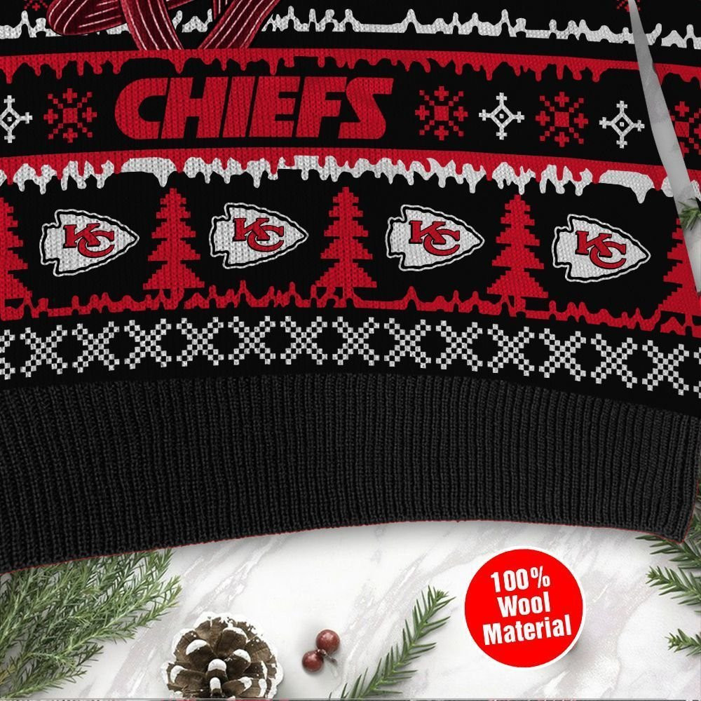 Kansas City Chiefs Jack Skellington Halloween Ugly Christmas Sweater Perfect Holiday Gift - Image 4