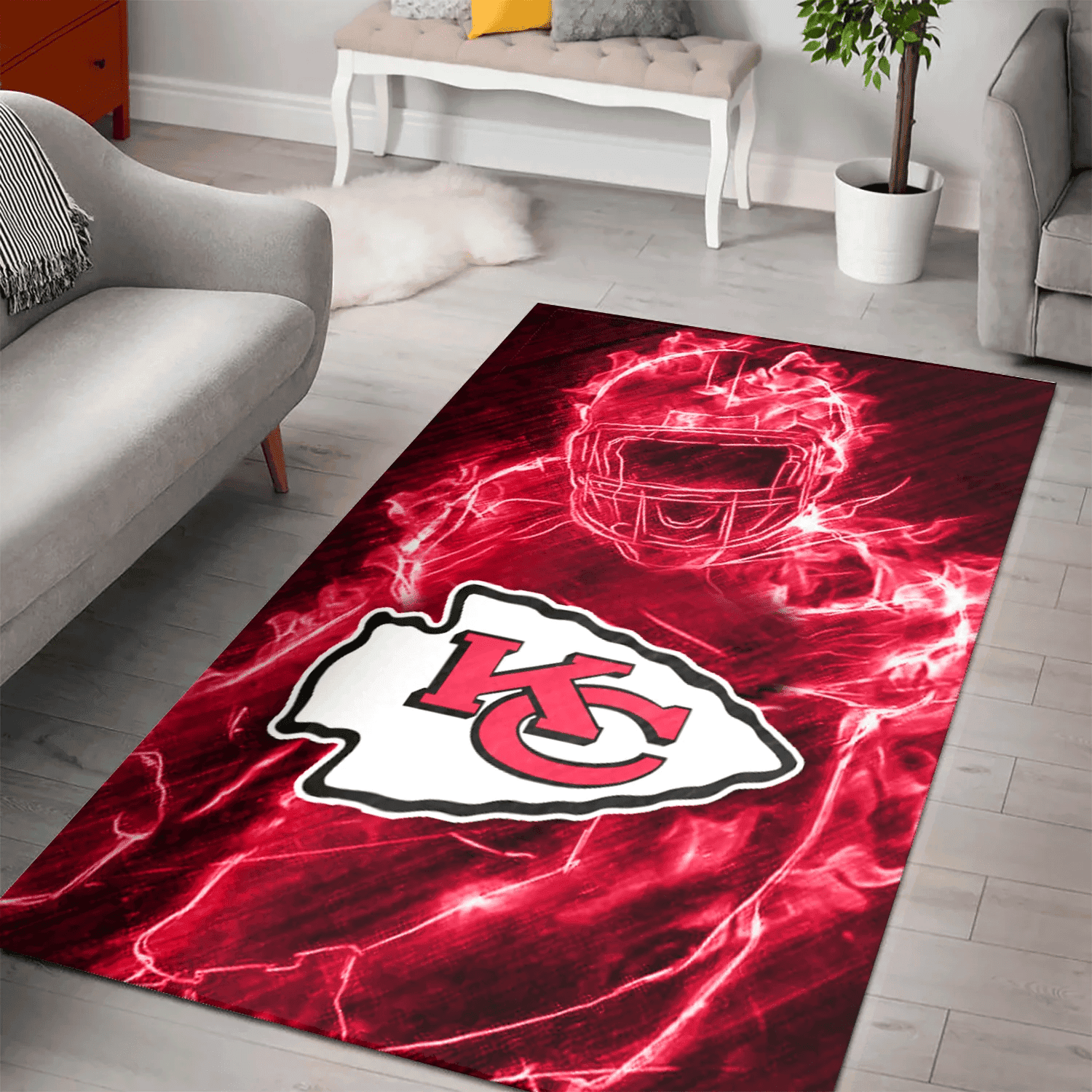 Kansas City Chiefs Legend 3D Full Print Rectangle Area Rug – Full Print Carpet For Living Room & Bedroom Home Decor