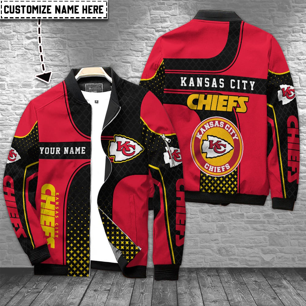 Kansas City Chiefs Personalized Bomber Jacket | NFL Team Jacket for Men & Women | Football Fan Gift