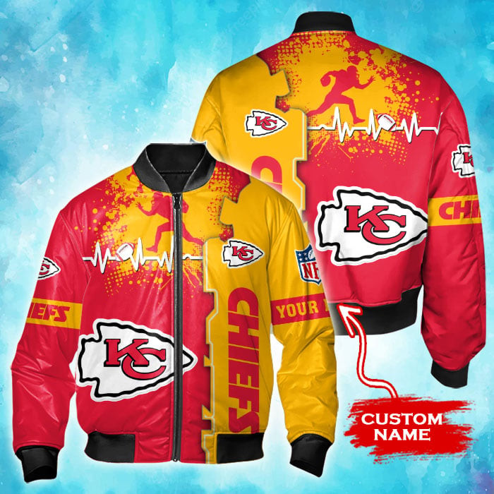 Kansas City Chiefs Personalized Thick Bomber Jacket | NFL Team Jacket for Men & Women | Football Fan Gift