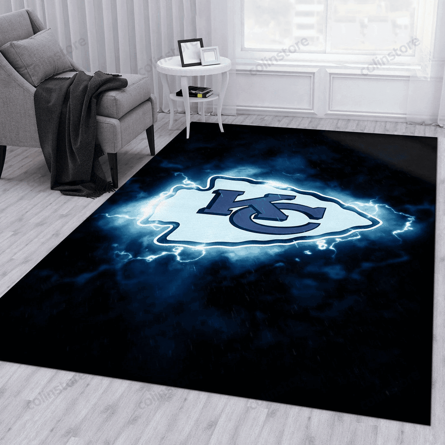 Kansas City Chiefs Rectangle Area Rug – Full Print Carpet For Living Room & Bedroom Home Decor
