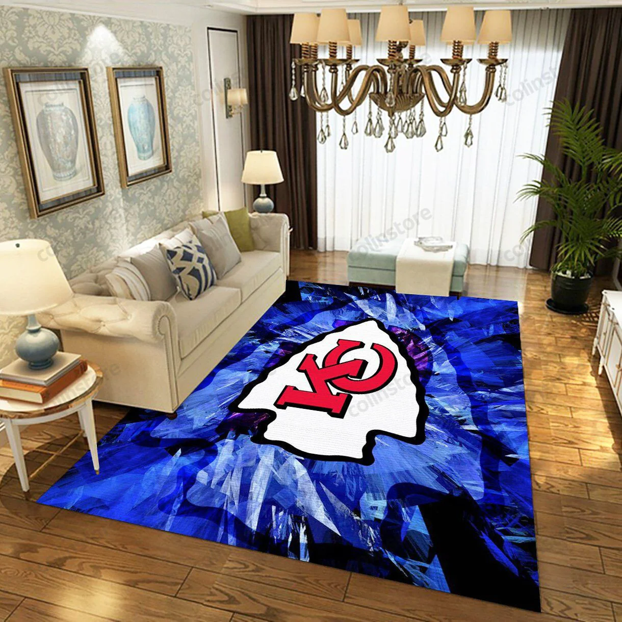 Kansas City Chiefs Rectangle Area Rug – Full Print Carpet For Living Room & Bedroom Home Decor