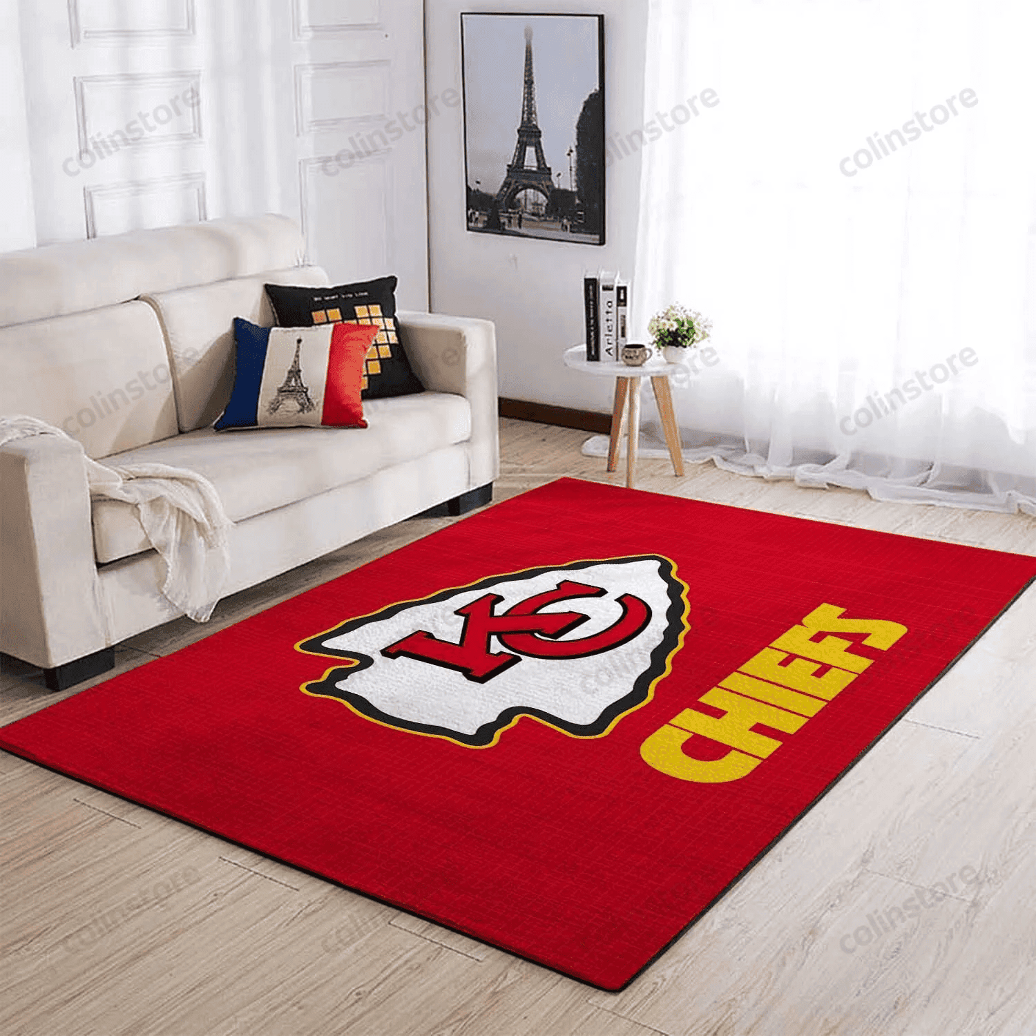 Kansas City Chiefs Rectangle Area Rug – Full Print Carpet For Living Room & Bedroom Home Decor