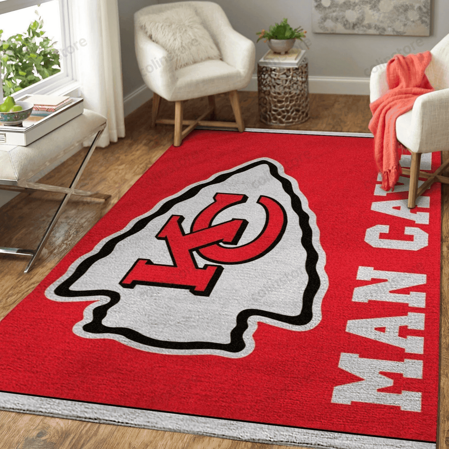 Kansas City Chiefs Rectangle Area Rug – Full Print Carpet For Living Room & Bedroom Home Decor