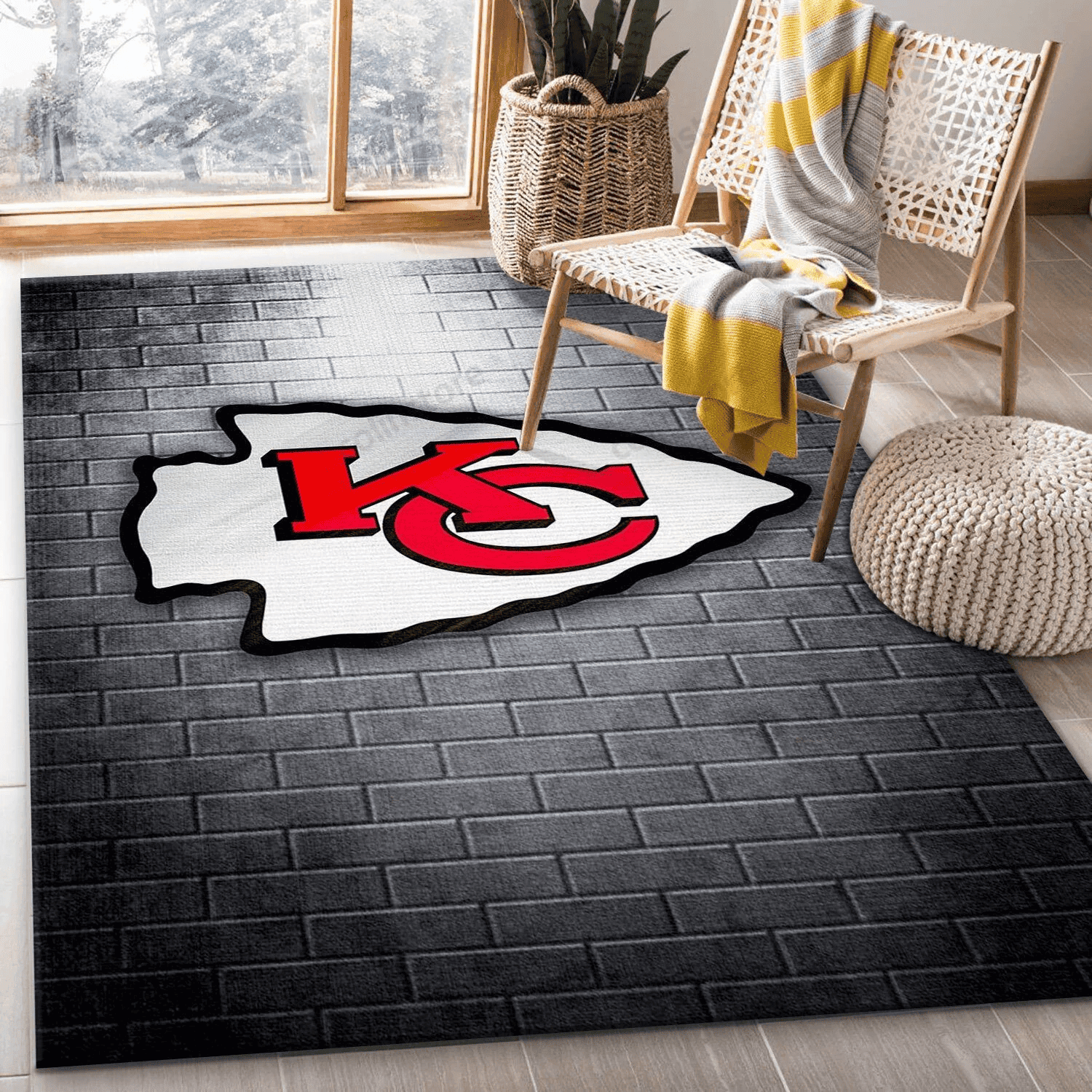 Kansas City Chiefs Rectangle Area Rug – Full Print Carpet For Living Room & Bedroom Home Decor