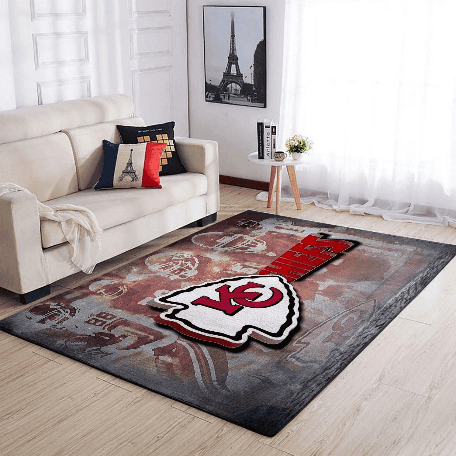 Kansas City Chiefs Rectangle Area Rug – Full Print Carpet For Living Room & Bedroom Home Decor