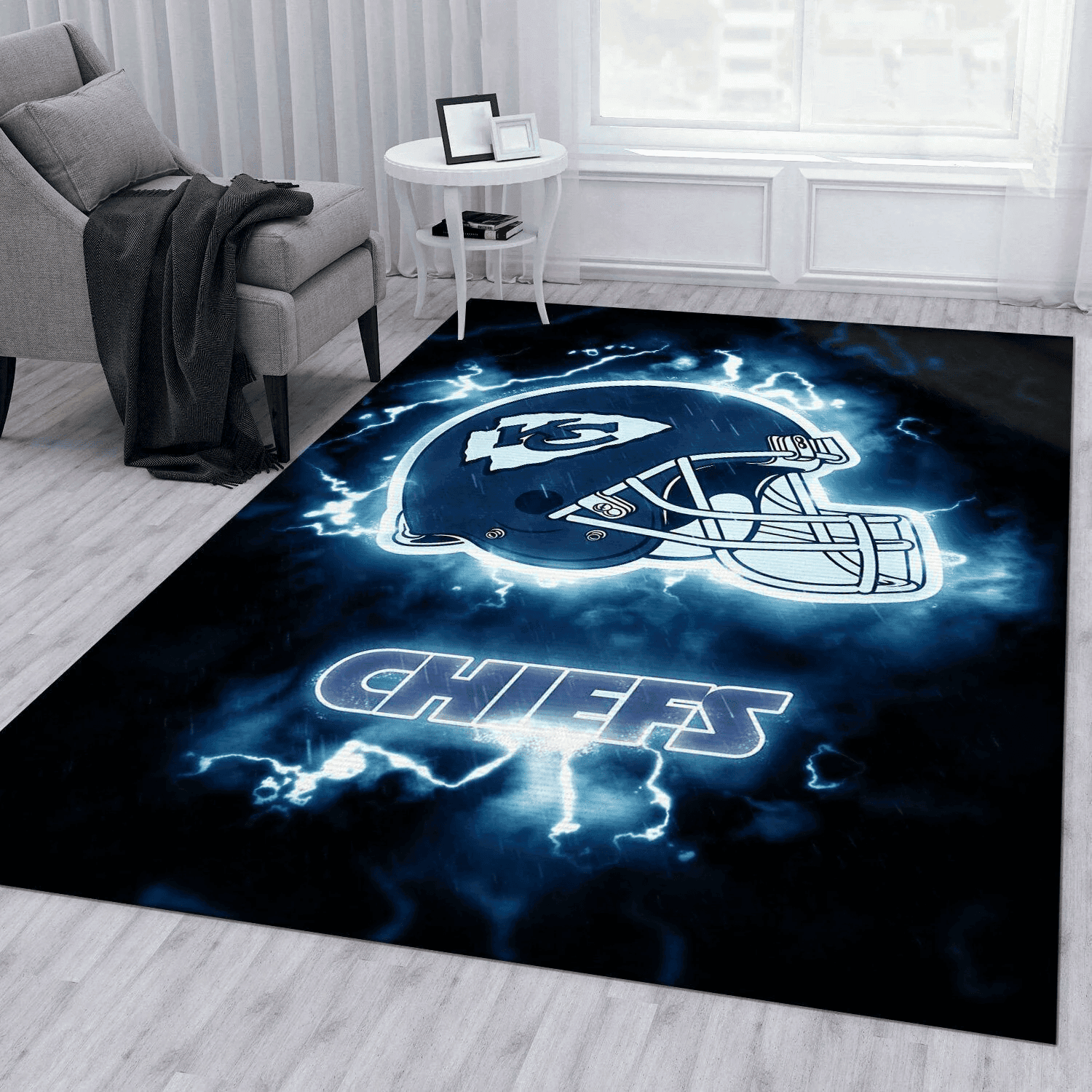 Kansas City Chiefs Rectangle Area Rug – Full Print Carpet For Living Room & Bedroom Home Decor