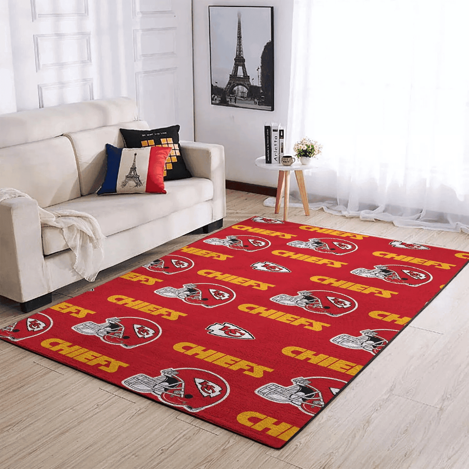 Kansas City Chiefs Rectangle Area Rug – Full Print Carpet For Living Room & Bedroom Home Decor