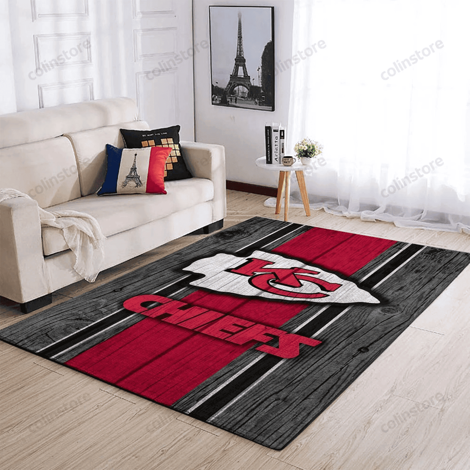 Kansas City Chiefs Team Logo Rectangle Area Rug – Full Print Carpet For Living Room & Bedroom Home Decor