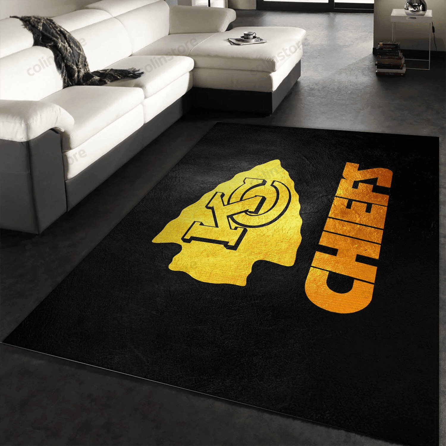 Kansas City Chiefs Team Logos Rectangle Area Rug – Full Print Carpet For Living Room & Bedroom Home Decor