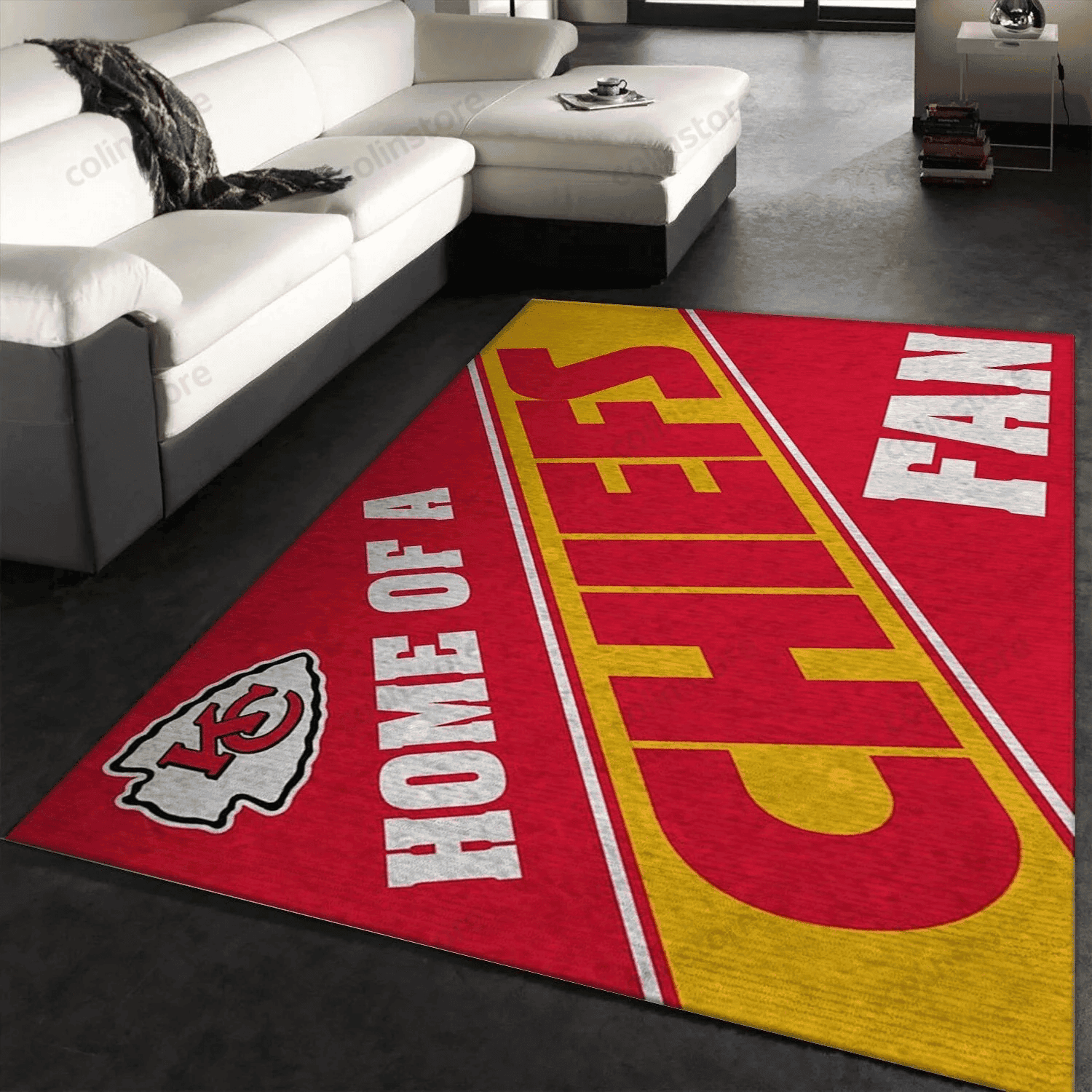Kansas City Chiefs Team Rectangle Area Rug – Full Print Carpet For Living Room & Bedroom Home Decor