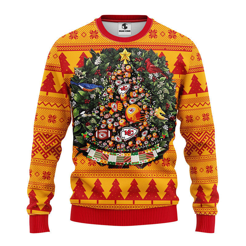 Kansas City Chiefs Tree Ball Ugly Christmas Sweater,