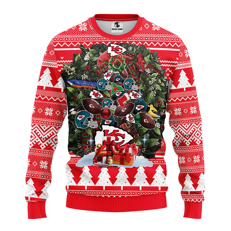 Kansas City Chiefs Tree Ugly Christmas Fleece Sweater