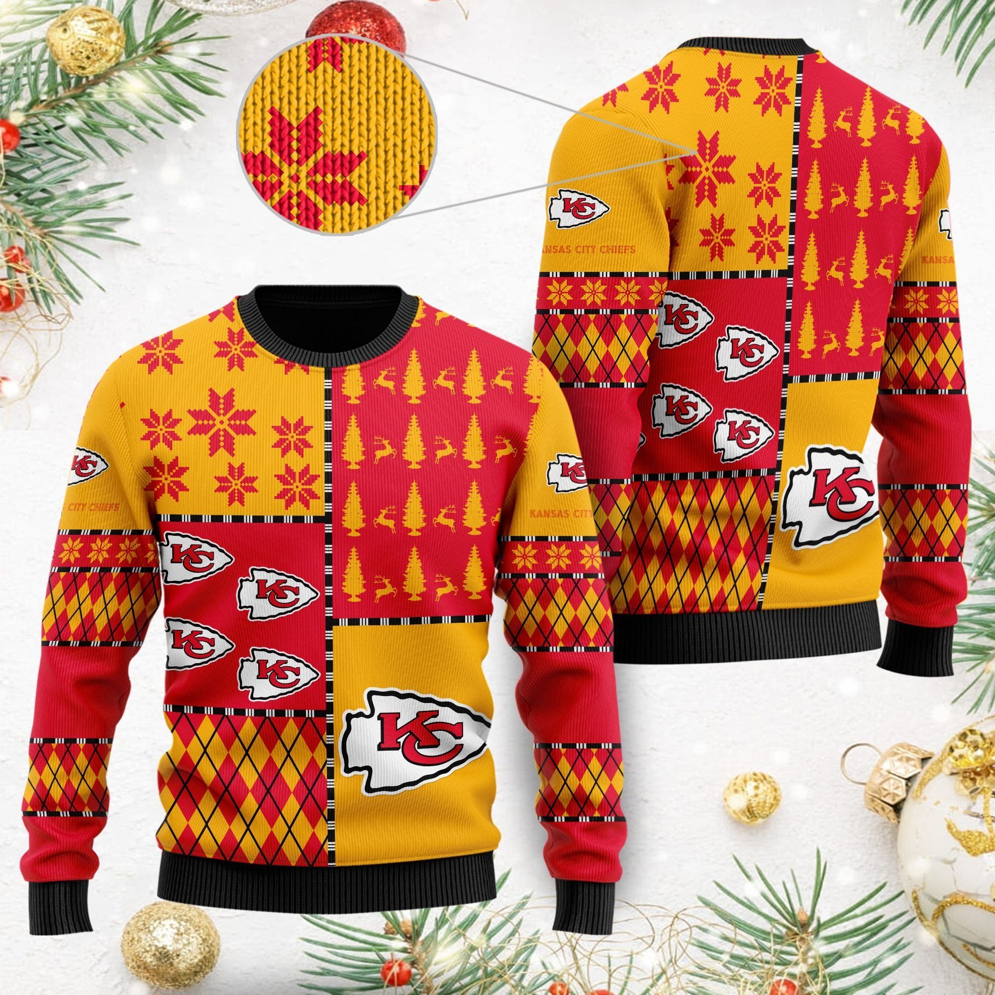 Kansas City Chiefs Ugly Christmas Sweater Full Size For Sale Best Christmas Gift For Chiefs Fans