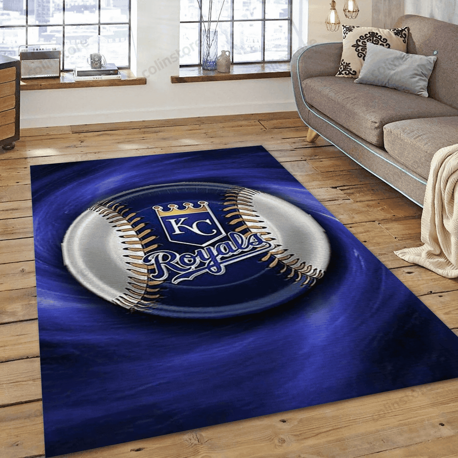 Kansas City Royals Baseball 3D Rectangle Area Rug – Full Print Carpet For Living Room & Bedroom Home Decor