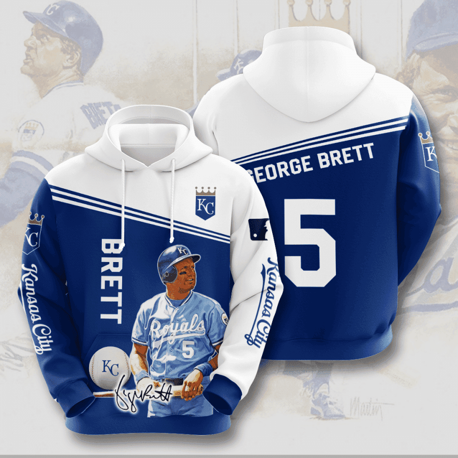KANSAS CITY ROYALS George Brett 3D All Over Print Hoodie & Zip Hoodie