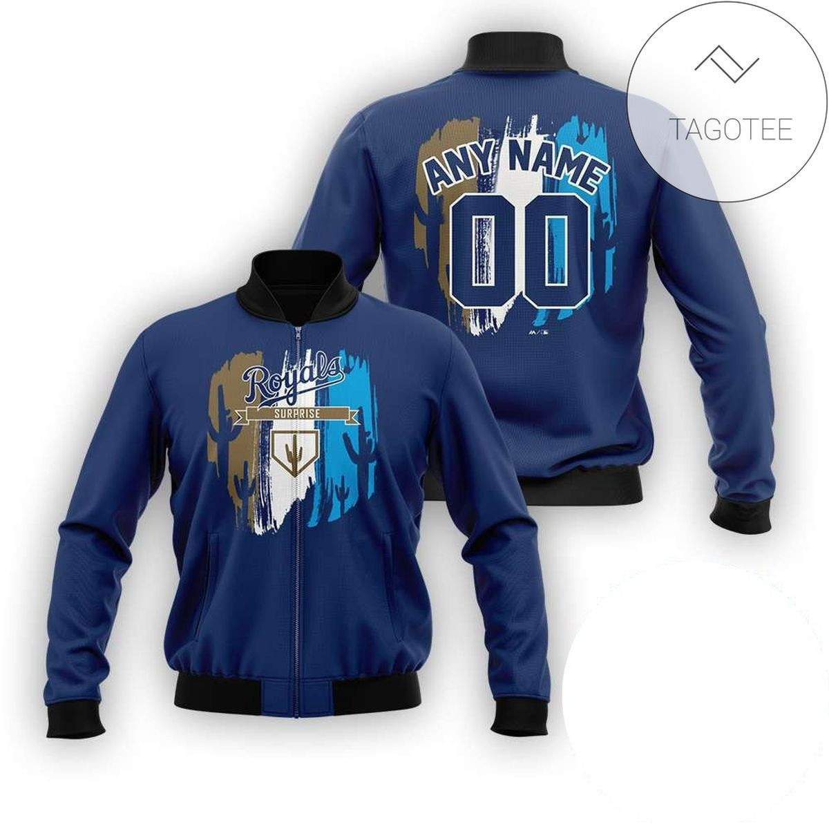 Kansas City Royals Personalized Name Number Blue Gift For Fans Bomber Jacket | MLB Team Jacket for Men & Women | Baseball Fan Gift