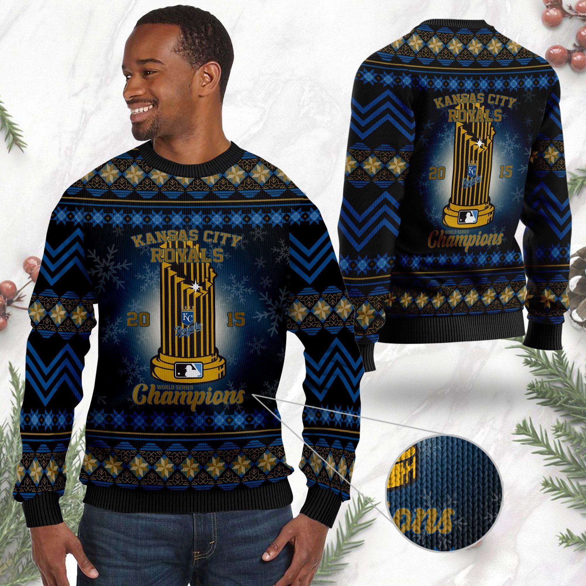 Kansas City Royals World Series Champions MLB Cup Ugly Christmas Sweater