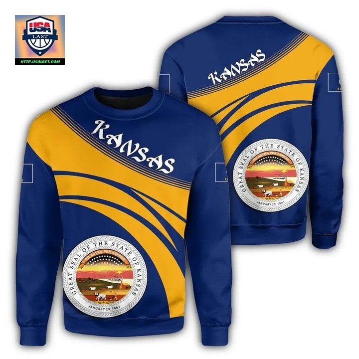 Kansas Coat Of Arms Sweater Cricket Style J5W
