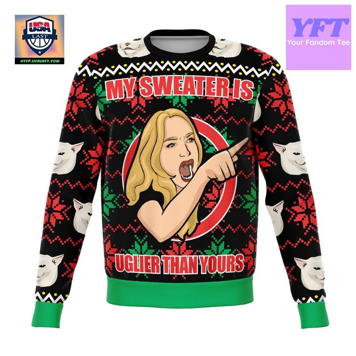 Karen Yelling At Grumpy Cat Meme Design 3d Ugly Christmas Sweater