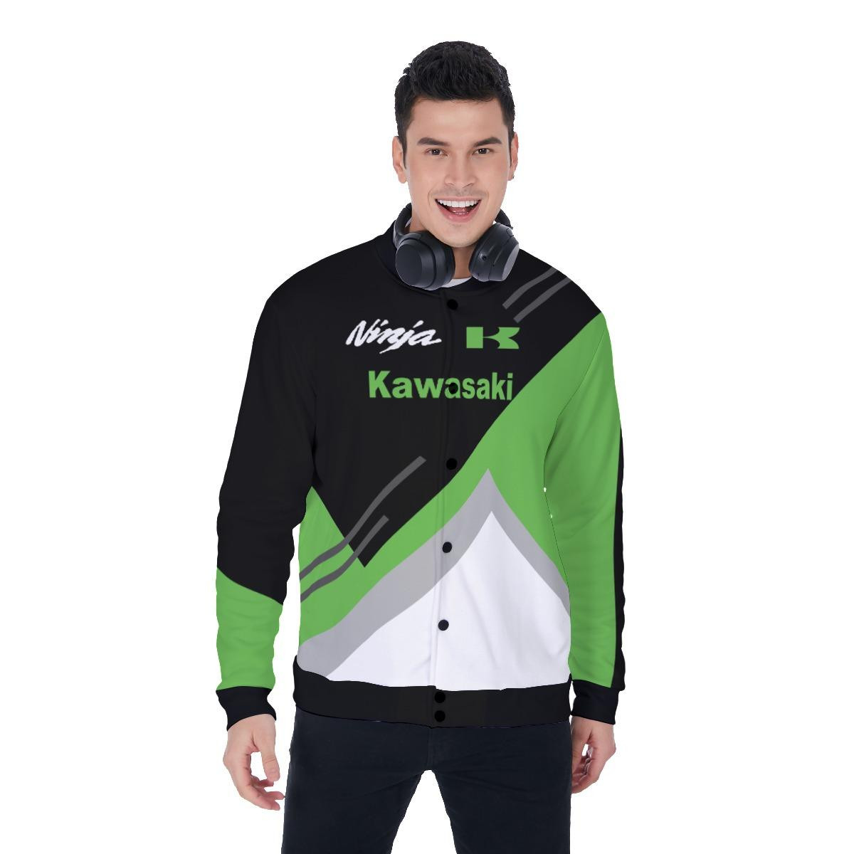 Kawasaki Racing Team Varsity Baseball Jacket for Men & Women | Vehicle Brand Fan Gift