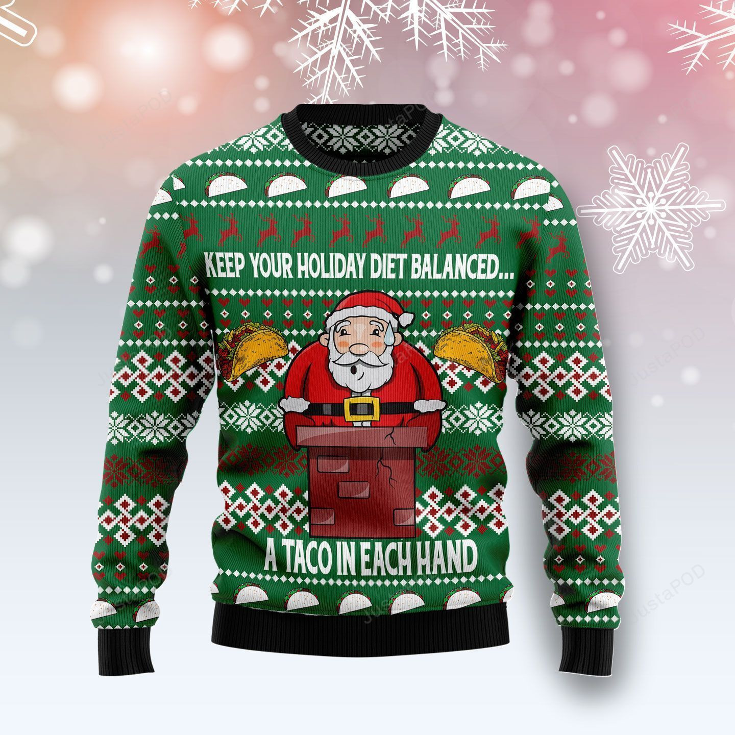 Keep Your Holiday Diet Balanced With Tacos Christmas Ugly Christmas Sweater, Perfect Holiday Gift