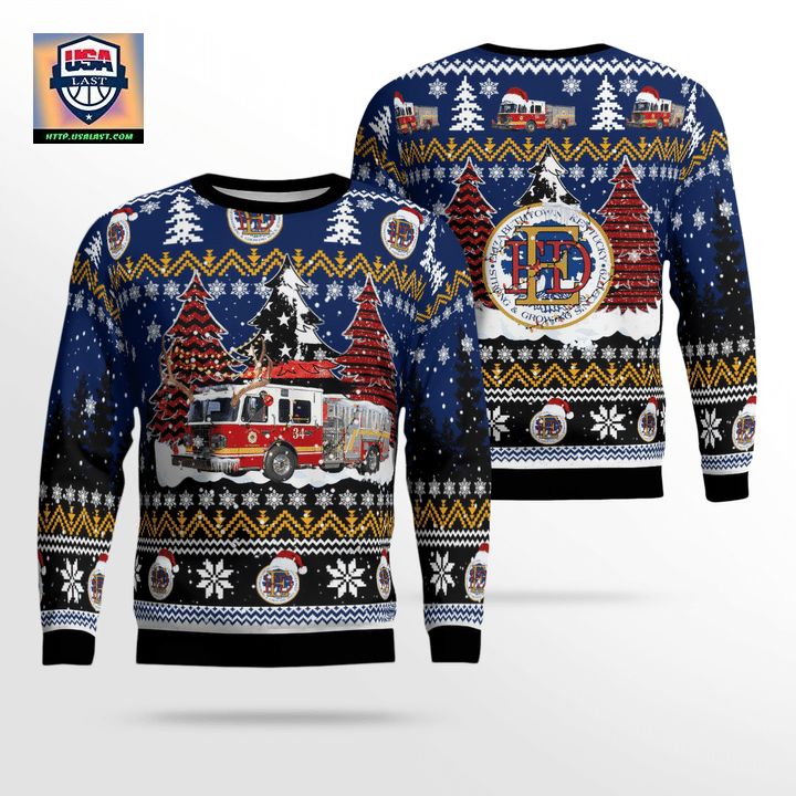 Kentucky Elizabethtown Engine 2034 Christmas AOP Sweater