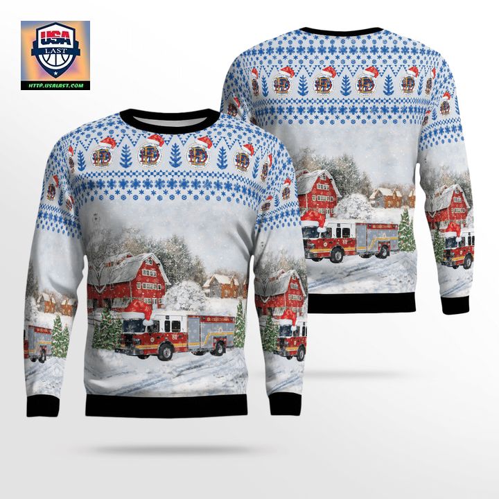 Kentucky Elizabethtown Fire Department Truck 2081 Christmas Sweater 3D 8L51