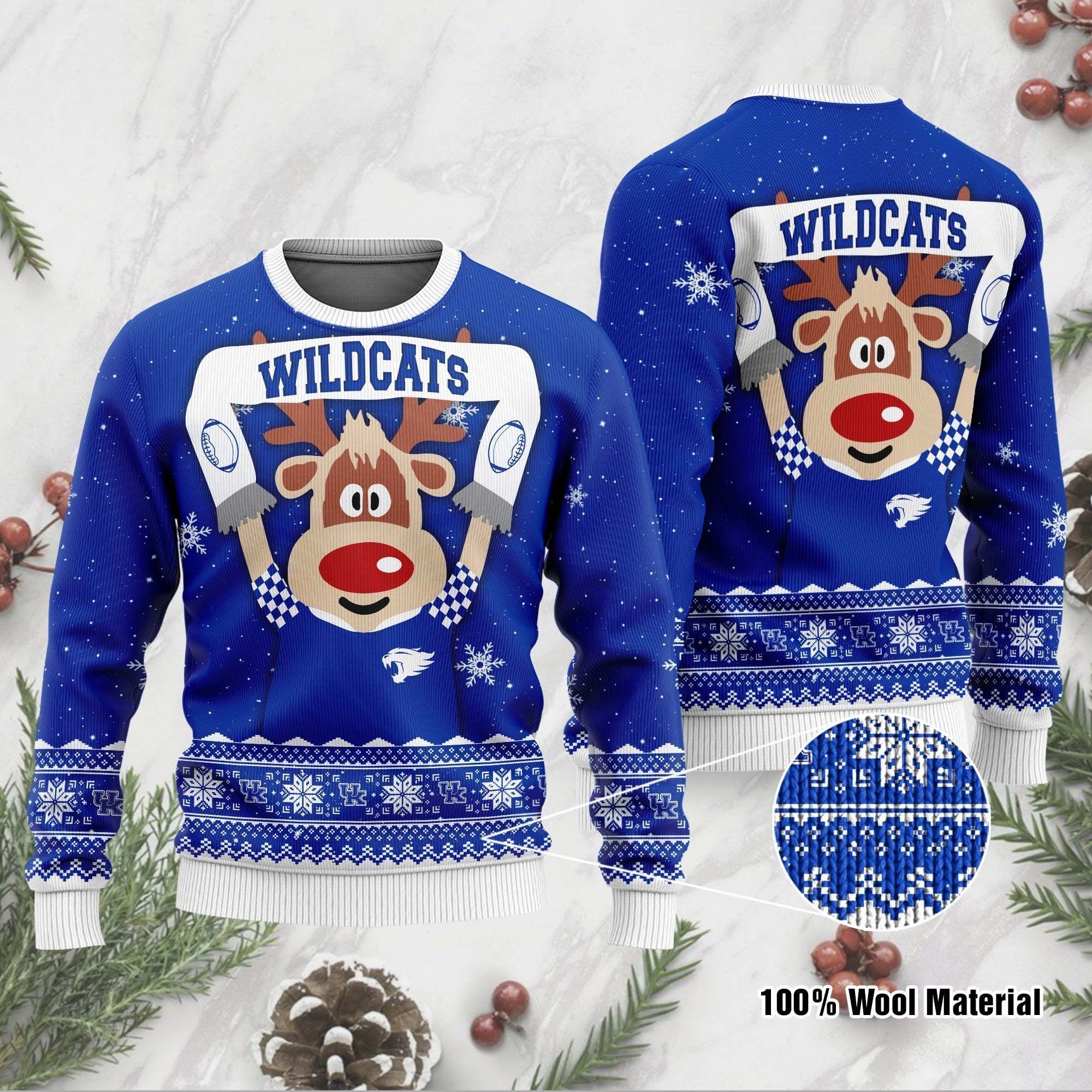 Kentucky Wildcats Funny Ugly Christmas Sweater Holiday Xmas Party Men Women Plus Size
