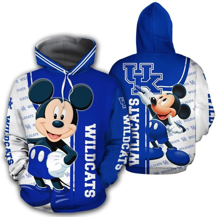 Kentucky Wildcats Mickey 3D All Over Print Hoodie & Zip Hoodie