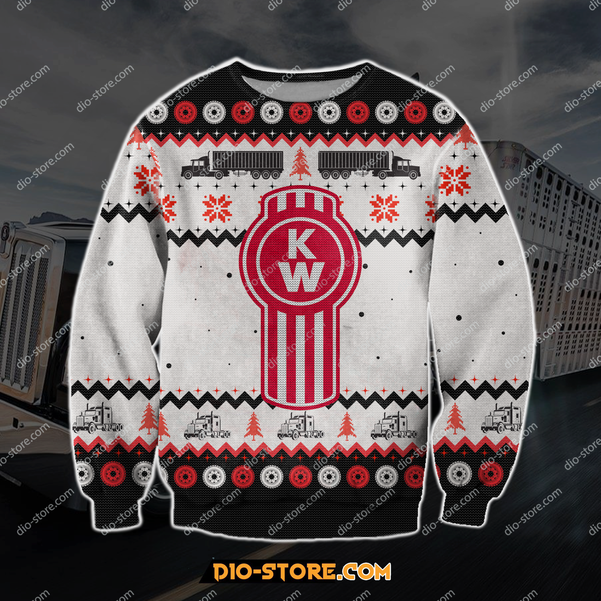Kenworth Trucks 3D Knitting Pattern Print Ugly Christmas Sweater