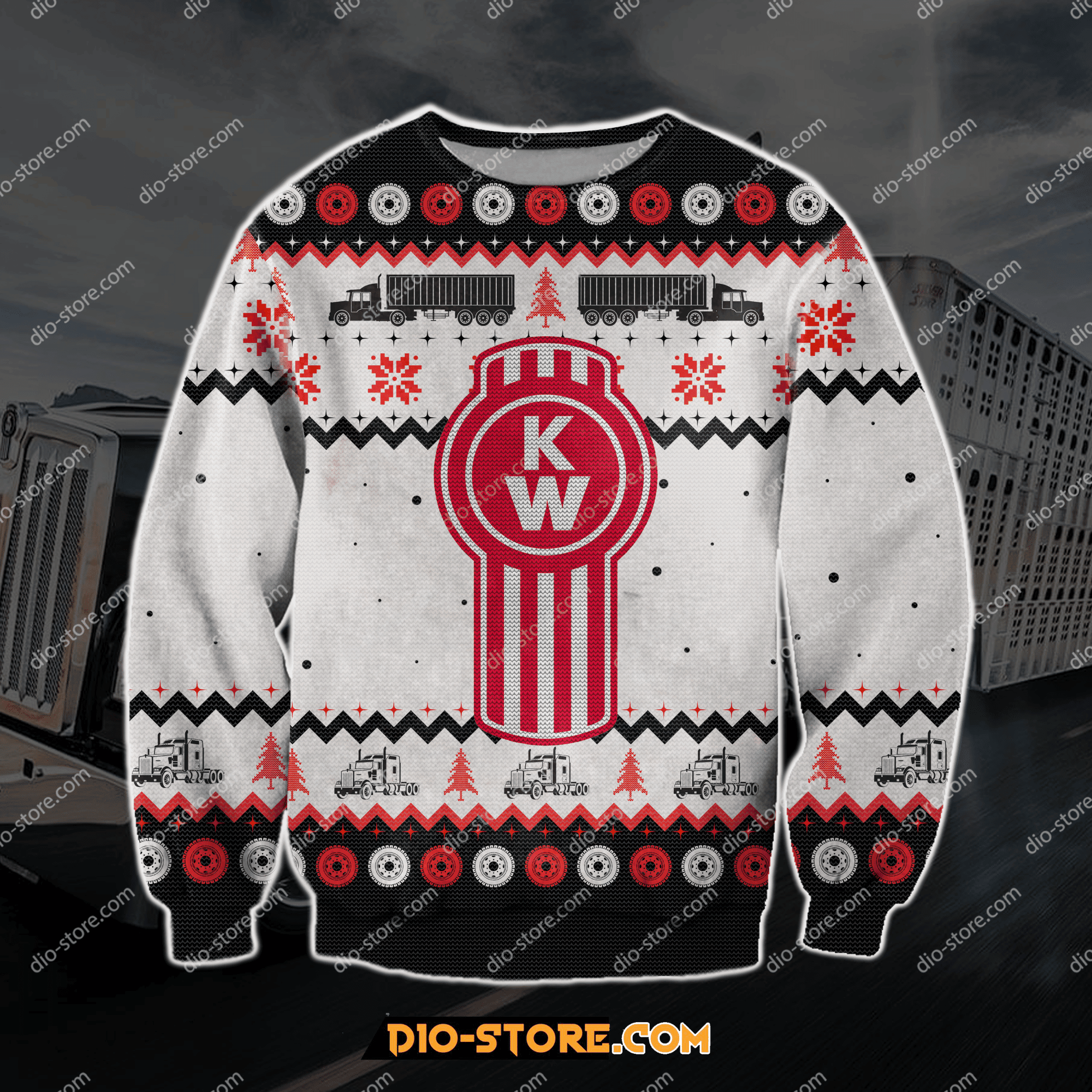 Kenworth Trucks For Unisex Ugly Christmas Sweater,