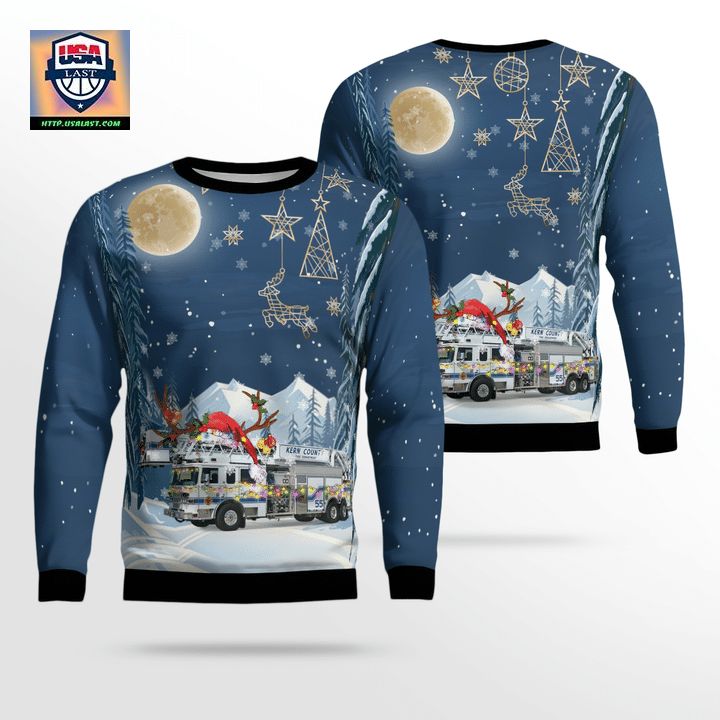 Kern County Fire Department Christmas AOP Sweater