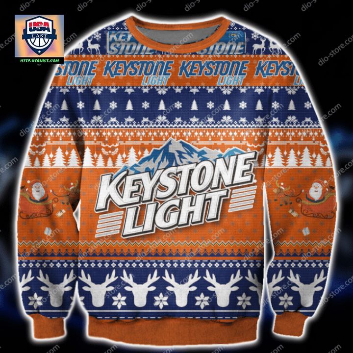 Keystone Light Orange Ugly Christmas Sweater