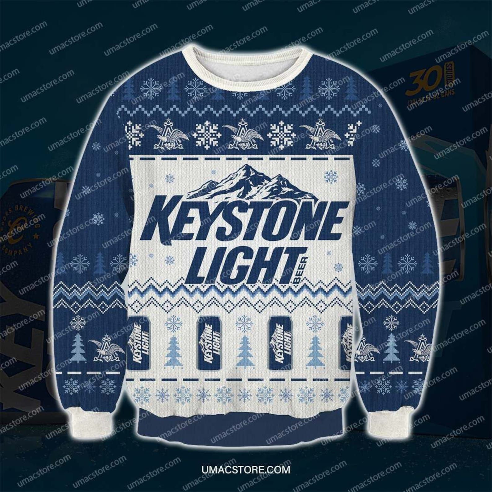 Keystone Light Ugly Christmas Sweater, Perfect Holiday Gift