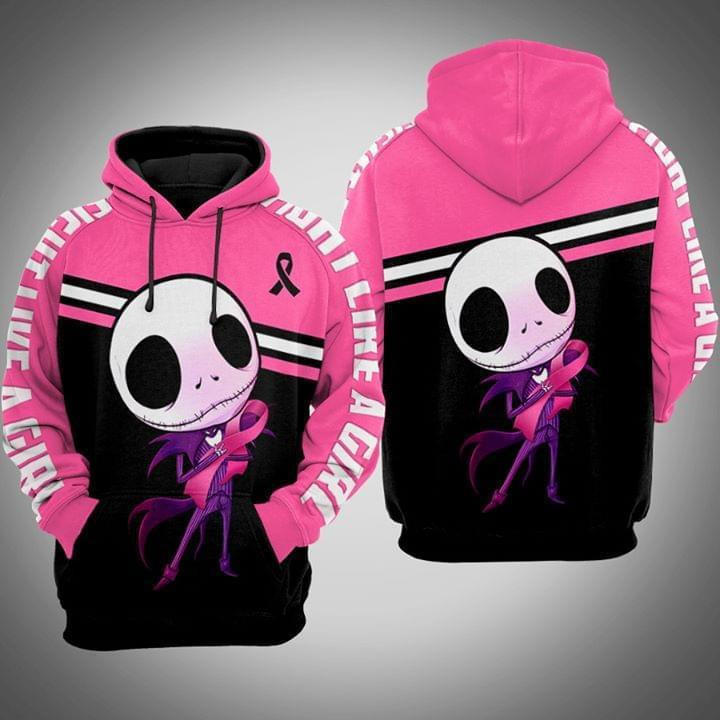 Kid Jack Skellington Breast Cancer 3D All Over Print Hoodie & Zip Hoodie