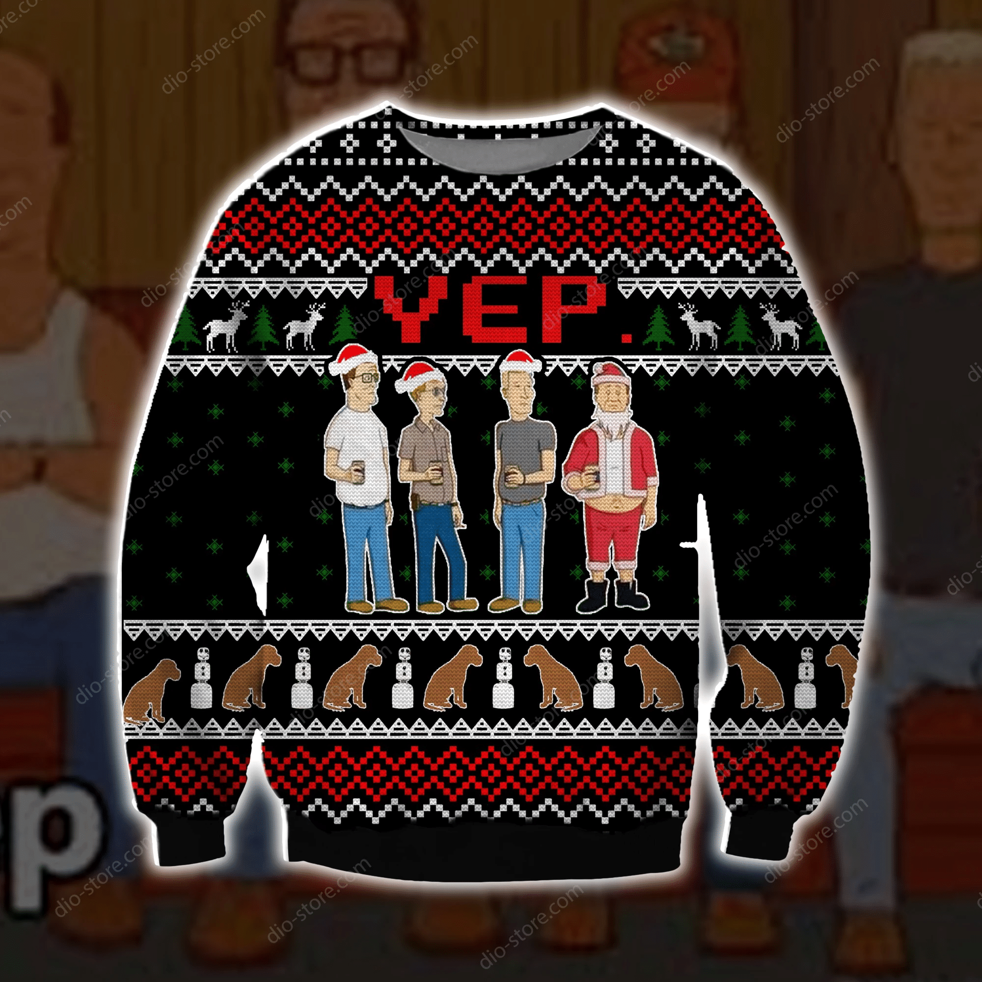 King Of The Hill Knitting Pattern 3D Print Ugly Christmas Sweater