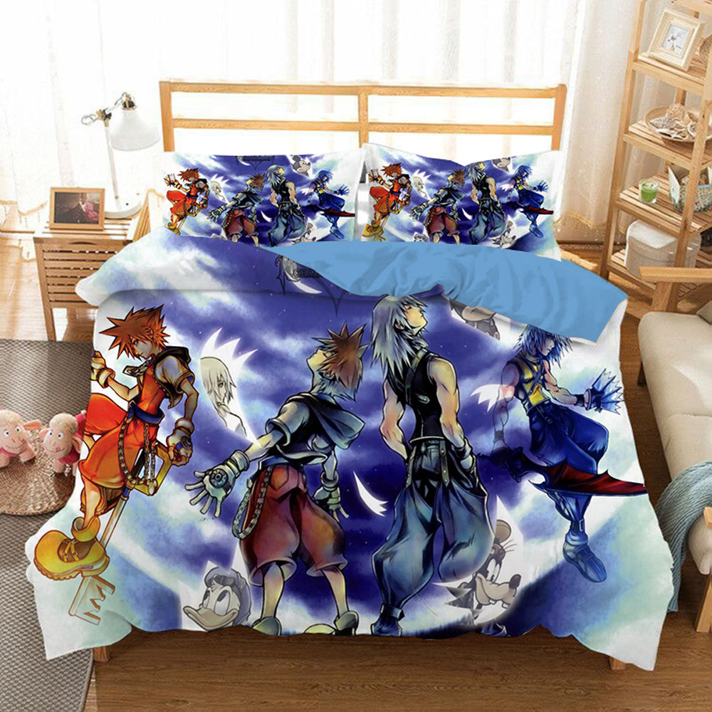 Kingdom Hearts Duvet Cover Quilt Cover Pillowcase Bedding Set Bed Linen Home Bedroom Decor