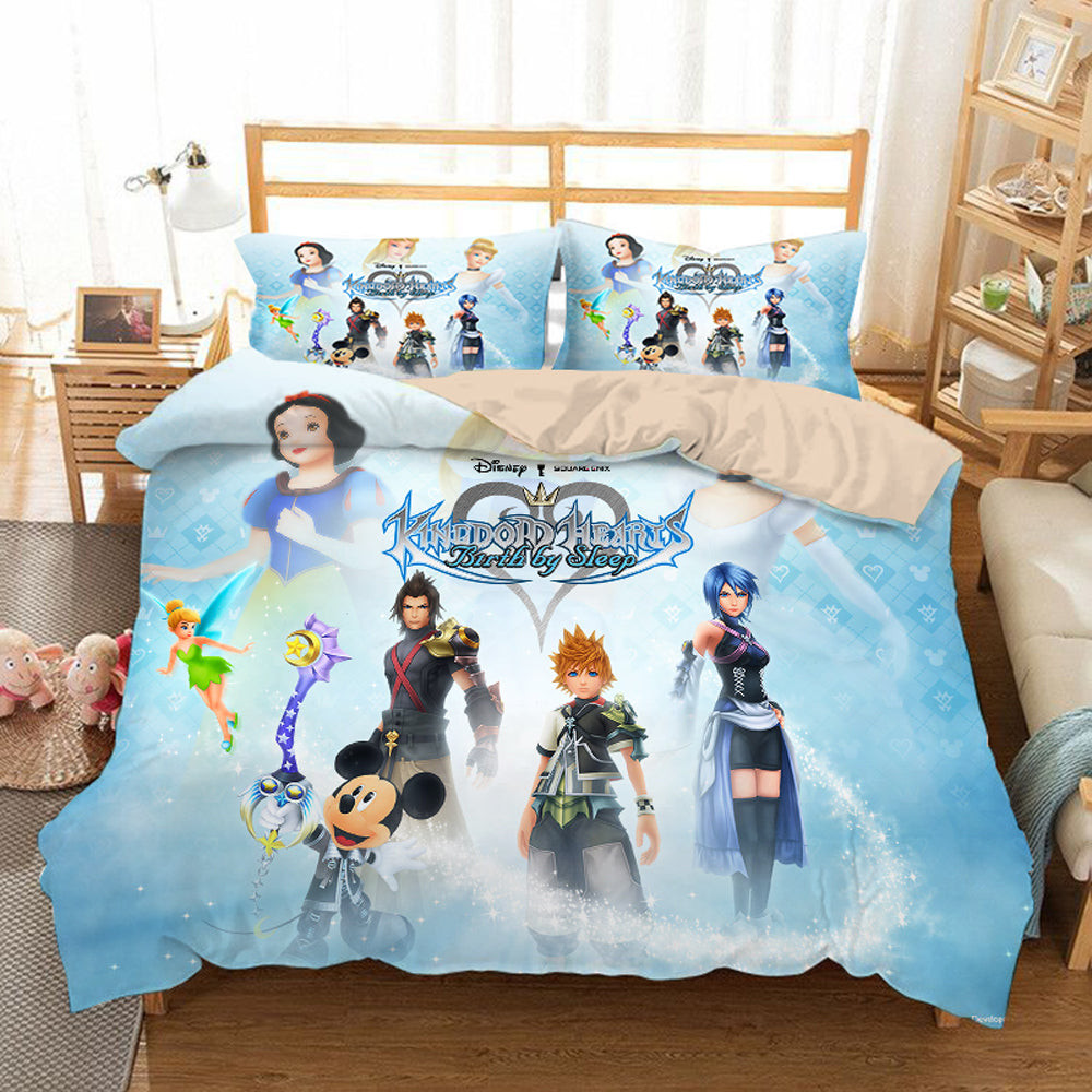 Kingdom Hearts Duvet Cover Quilt Cover Pillowcase Bedding Set Bed Linen Home Bedroom Decor