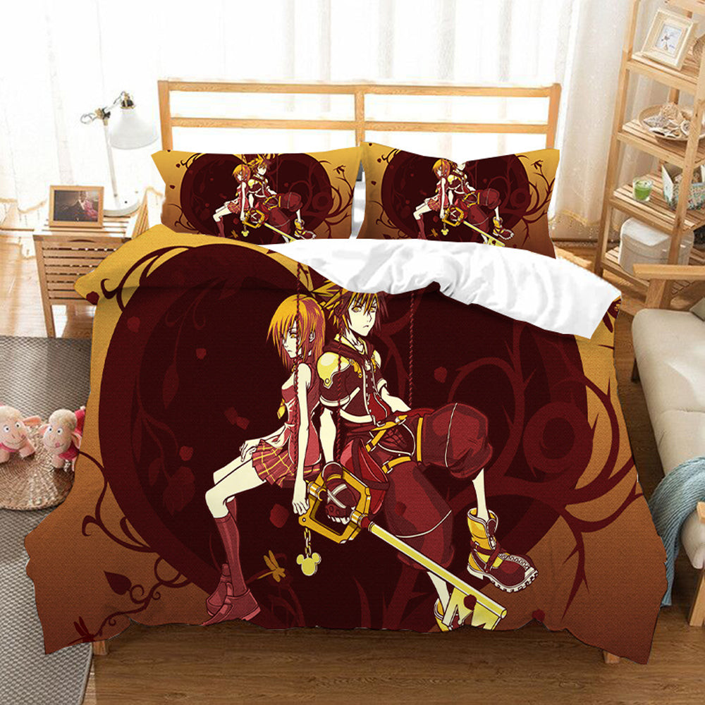 Kingdom Hearts Duvet Cover Quilt Cover Pillowcase Bedding Set Bed Linen Home Bedroom Decor
