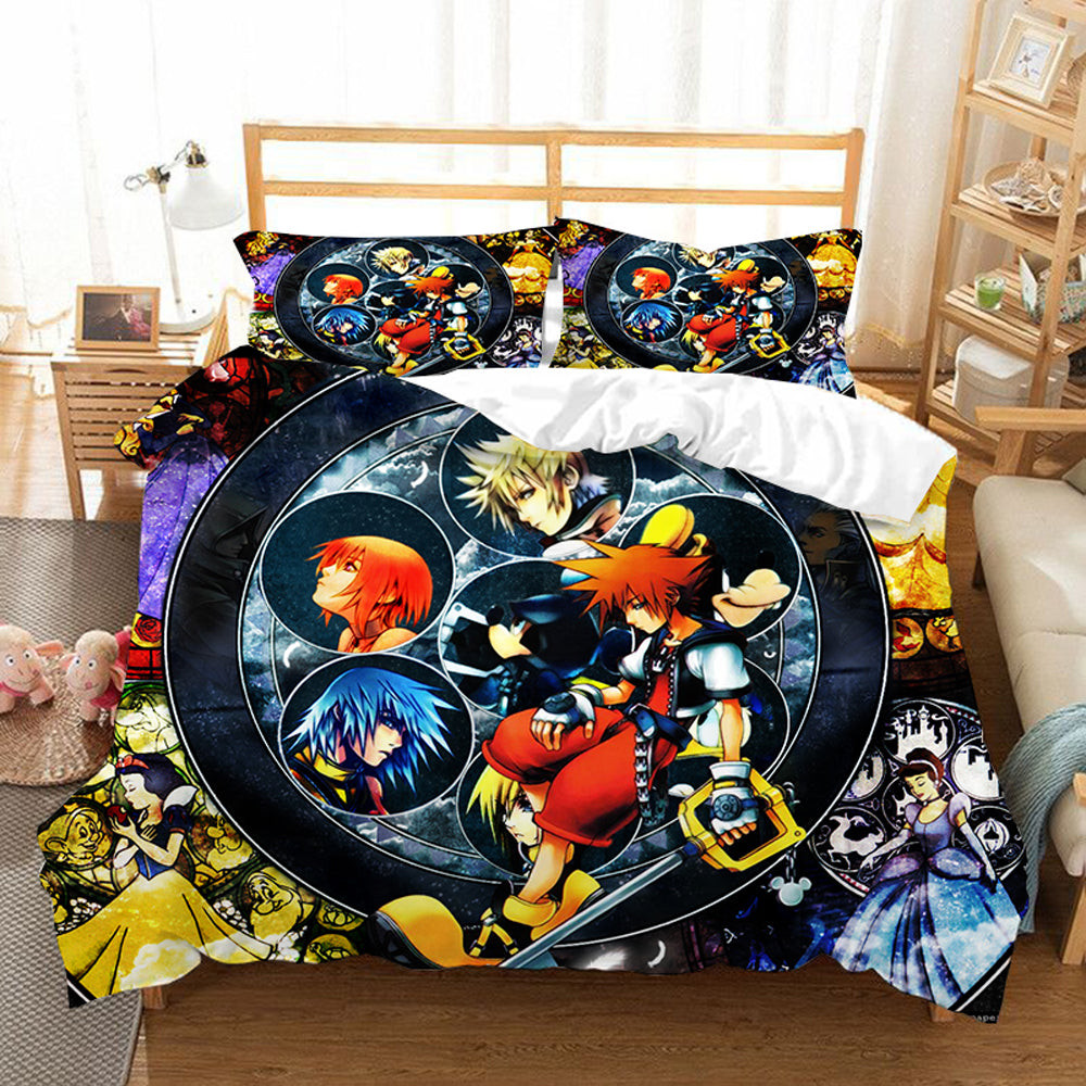 Kingdom Hearts Duvet Cover Quilt Cover Pillowcase Bedding Set Bed Linen Home Bedroom Decor