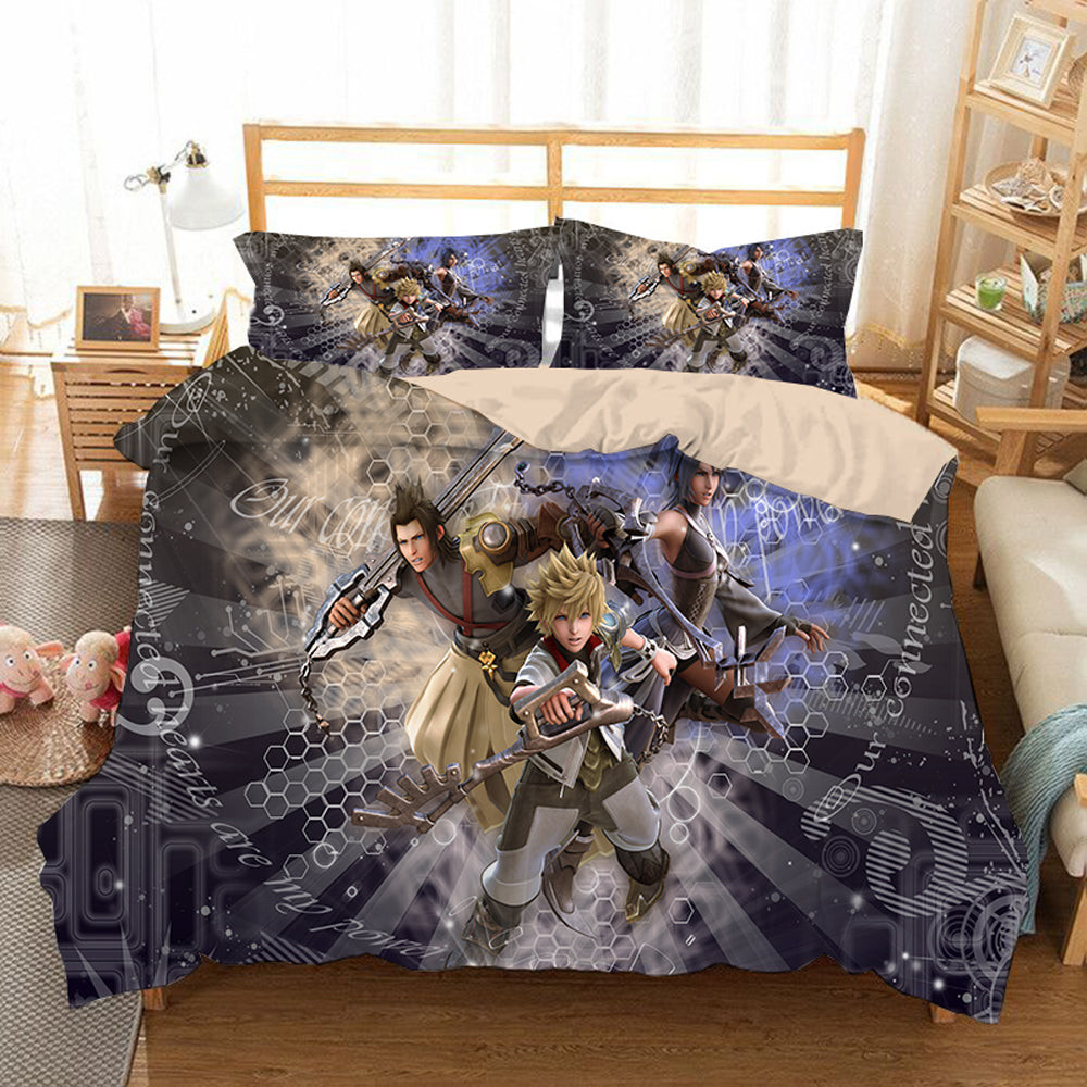 Kingdom Hearts Duvet Cover Quilt Cover Pillowcase Bedding Set Bed Linen Home Bedroom Decor