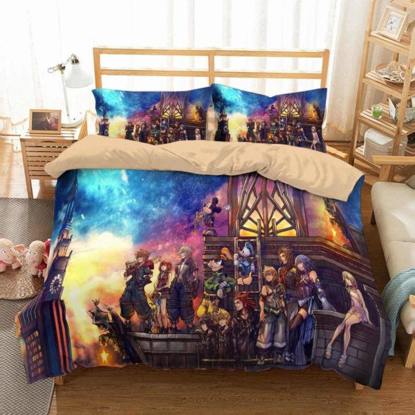 Kingdom Hearts Duvet Cover Quilt Cover Pillowcase Bedding Set Bed Linen Home Bedroom Decor