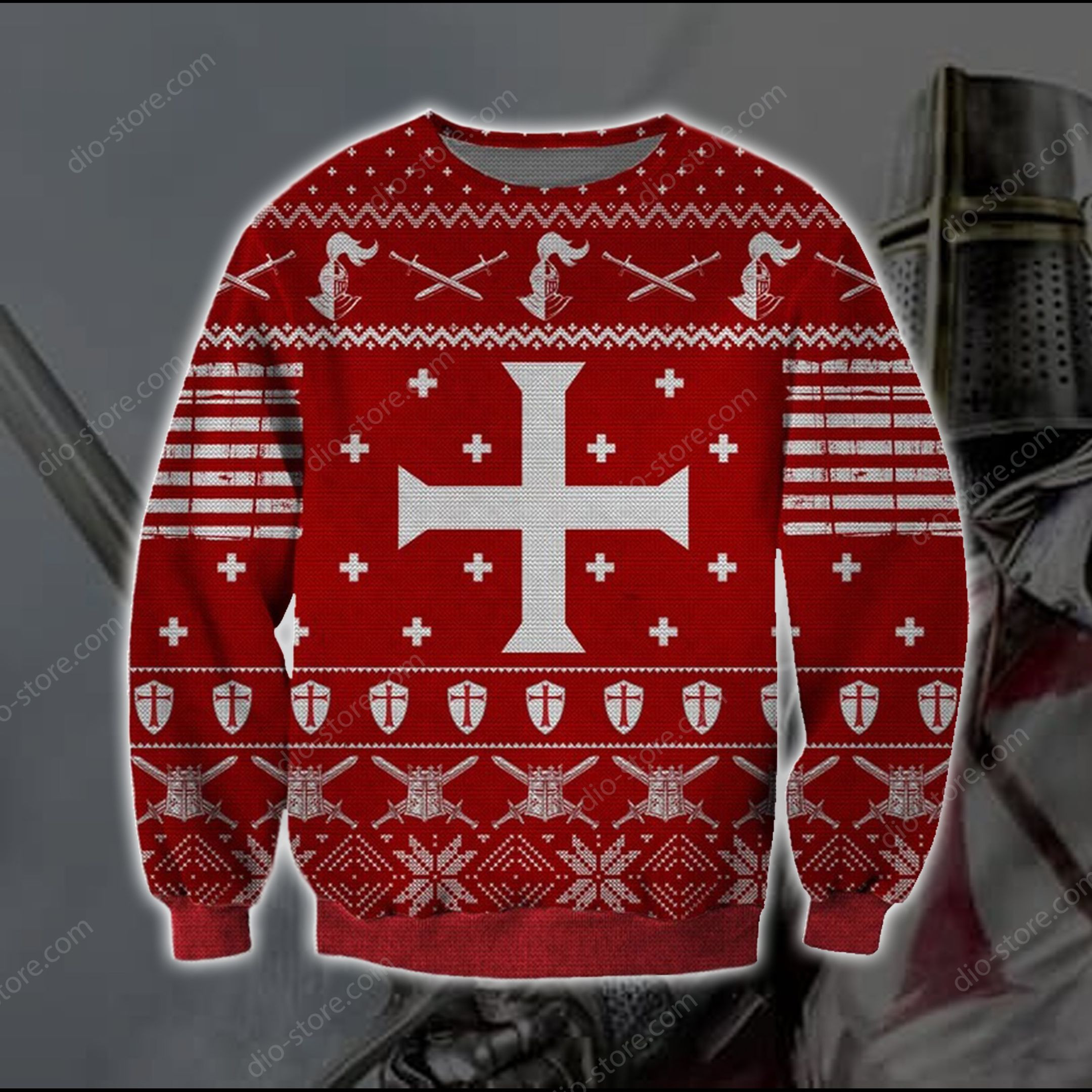 Knights Templar Ugly Christmas Sweater,