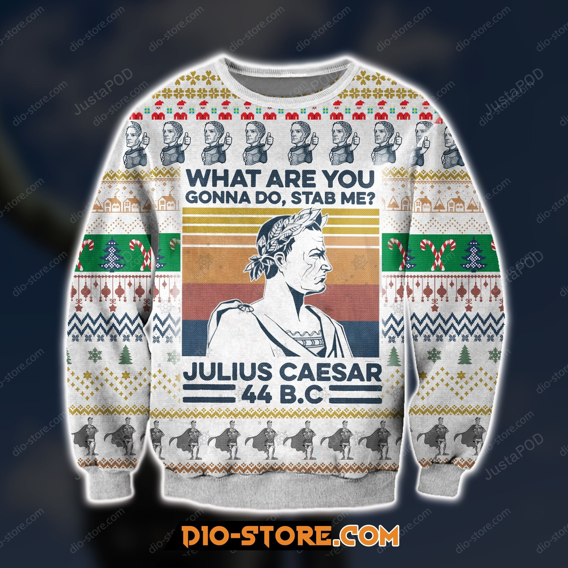 Knitting Pattern Julius Caesar What Are You Gonna Do, Stab Me For Unisex Ugly Christmas Sweater,